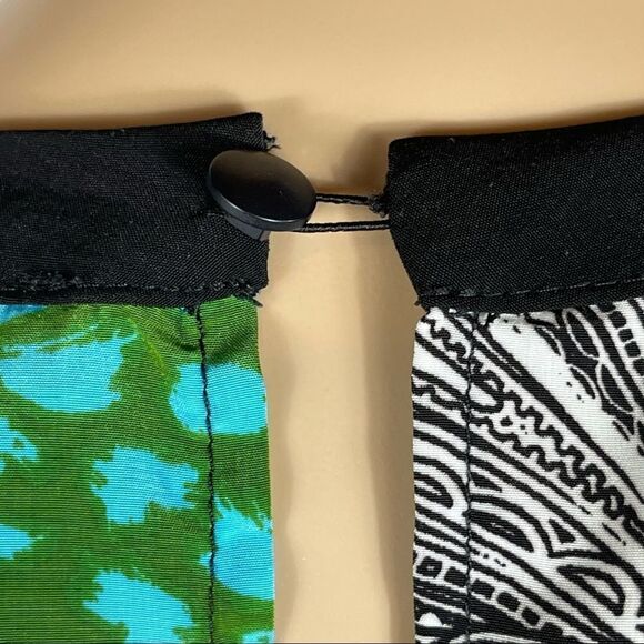 Glam Green, Blue, and Black Patterned Dress - Picture 11 of 12